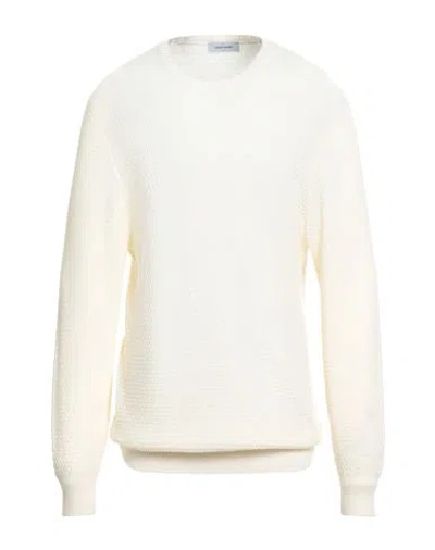 Gran Sasso Man Sweater Cream Size 46 Virgin Wool In White