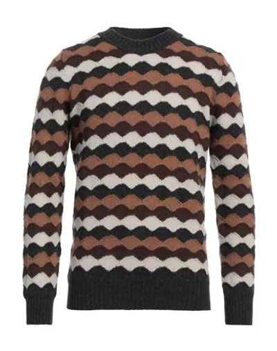 Gran Sasso Man Sweater Dark Brown Size 40 Virgin Wool