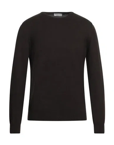 Gran Sasso Man Sweater Dark Brown Size 40 Virgin Wool, Cashmere, Viscose
