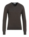 Gran Sasso Man Sweater Dark Brown Size 42 Virgin Wool