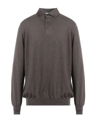 Gran Sasso Man Sweater Dark Brown Size 50 Virgin Wool