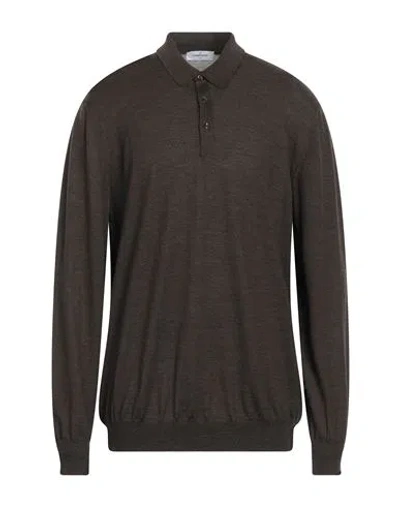 Gran Sasso Man Sweater Dark Brown Size 50 Wool, Silk