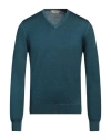 Gran Sasso Man Sweater Deep Jade Size 42 Virgin Wool In Green
