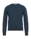 Gran Sasso Man Sweater Deep Teal Size 36 Virgin Wool, Viscose, Cashmere In Blue