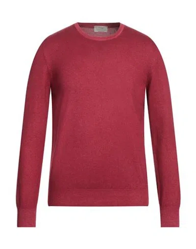 Gran Sasso Man Sweater Garnet Size 38 Silk, Cashmere In Red