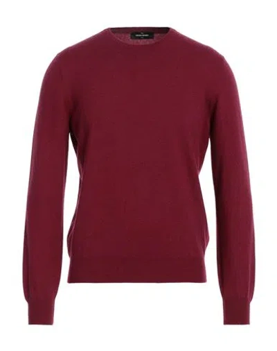 Gran Sasso Man Sweater Garnet Size 44 Cashmere In Red
