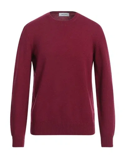 Gran Sasso Man Sweater Garnet Size 46 Virgin Wool In Red