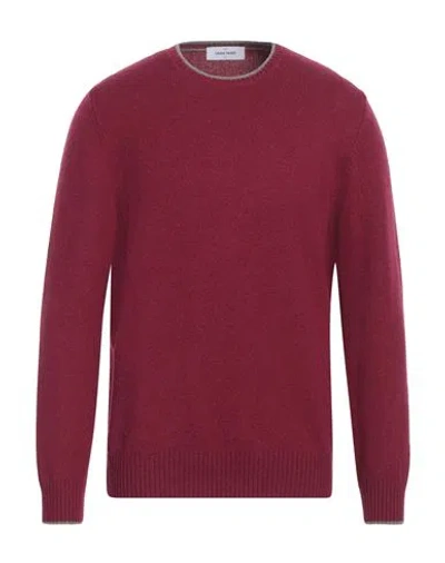 Gran Sasso Man Sweater Garnet Size 42 Virgin Wool In Red