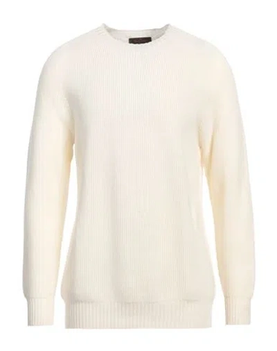 Gran Sasso Man Sweater Ivory Size 44 Virgin Wool In White