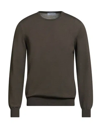 Gran Sasso Man Sweater Khaki Size 40 Virgin Wool In Gray