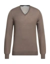 Gran Sasso Man Sweater Khaki Size 40 Virgin Wool, Polyester, Polyurethane In Beige