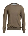 Gran Sasso Man Sweater Khaki Size 46 Virgin Wool, Silk In Brown