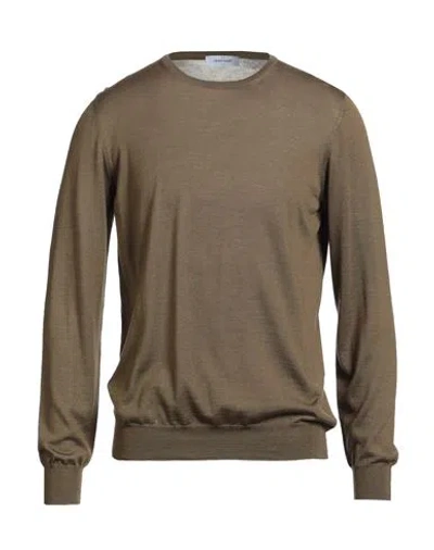 Gran Sasso Man Sweater Khaki Size 46 Virgin Wool, Silk