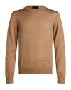 Gran Sasso Man Sweater Khaki Size 48 Virgin Wool, Silk In Sand