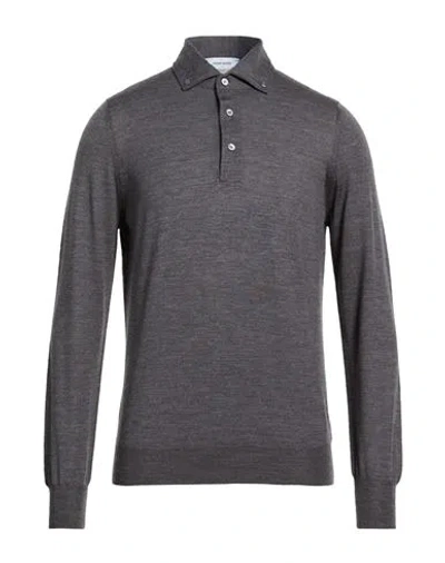 Gran Sasso Man Sweater Lead Size 40 Virgin Wool In Gray