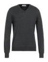 Gran Sasso Man Sweater Lead Size 42 Virgin Wool In Grey