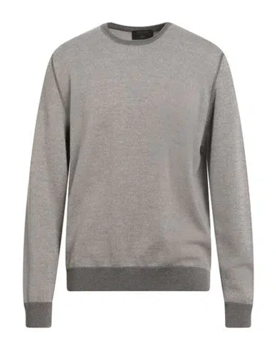 Gran Sasso Man Sweater Lead Size 44 Virgin Wool In Gray