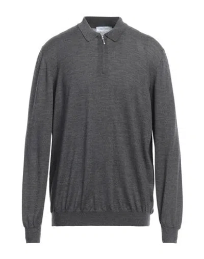 Gran Sasso Man Sweater Lead Size 48 Virgin Wool, Silk In Gray