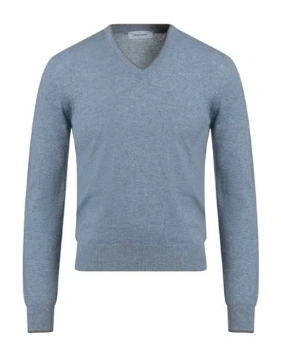Gran Sasso Man Sweater Light Blue Size 34 Virgin Wool, Cashmere, Viscose, Polyester, Polyurethane