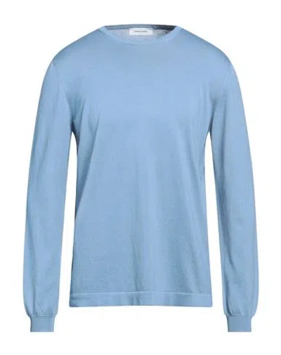 Gran Sasso Man Sweater Light Blue Size 42 Cotton In Blue