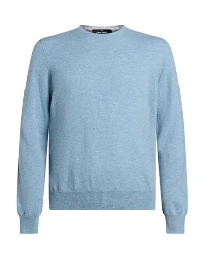 Gran Sasso Man Sweater Light Blue Size 48 Cashmere