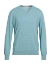 Gran Sasso Man Sweater Light Blue Size 48 Cotton, Cashmere