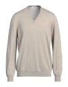 Gran Sasso Man Sweater Light Brown Size 48 Virgin Wool In Beige