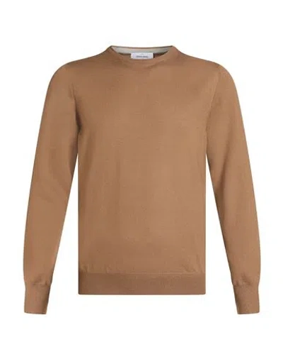 Gran Sasso Man Sweater Light Brown Size 50 Virgin Wool