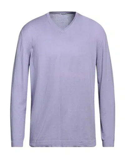 Gran Sasso Man Sweater Light Purple Size 42 Cotton In Purple