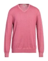 Gran Sasso Man Sweater Magenta Size 42 Virgin Wool In Pink
