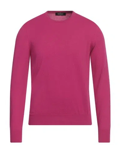 Gran Sasso Man Sweater Magenta Size 46 Cashmere In Purple