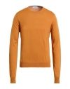 Gran Sasso Man Sweater Mandarin Size 42 Virgin Wool In Orange