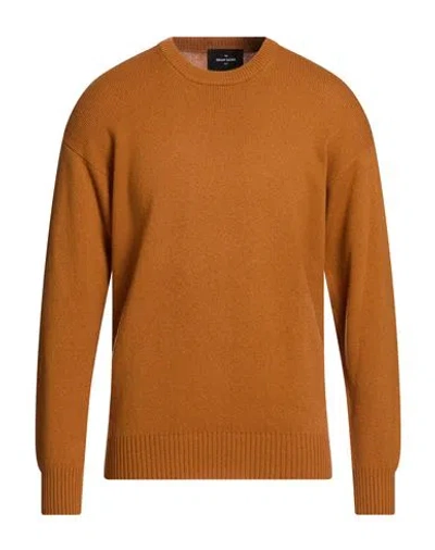 Gran Sasso Man Sweater Mandarin Size 42 Virgin Wool In Orange
