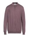 Gran Sasso Man Sweater Mauve Size 50 Virgin Wool, Silk In Purple