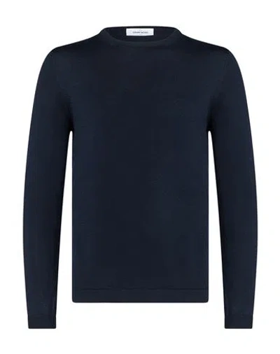 Gran Sasso Man Sweater Midnight Blue Size 38 Virgin Wool