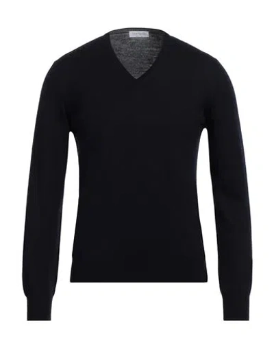 Gran Sasso Man Sweater Midnight Blue Size 38 Virgin Wool In Blue