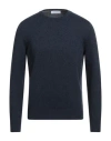 Gran Sasso Man Sweater Midnight Blue Size 50 Virgin Wool, Polyamide In Black
