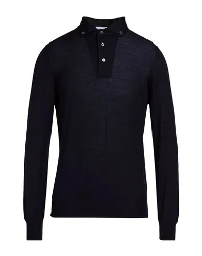 Gran Sasso Man Sweater Midnight Blue Size 40 Virgin Wool
