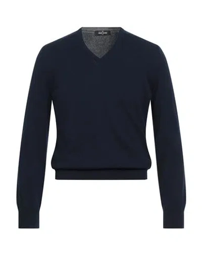 Gran Sasso Man Sweater Midnight Blue Size 42 Cashmere
