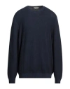 Gran Sasso Man Sweater Midnight Blue Size 50 Virgin Wool In Blue