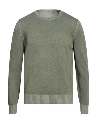 Gran Sasso Man Sweater Military Green Size 40 Cotton