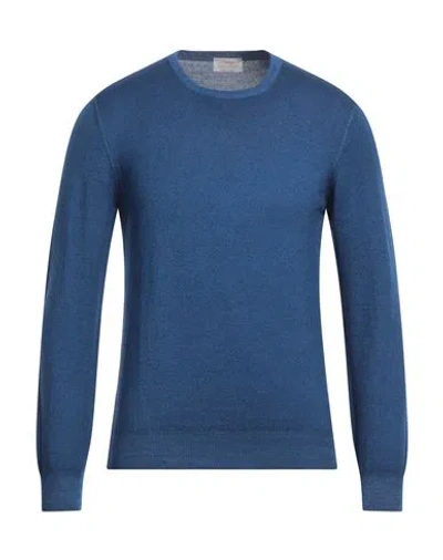 Gran Sasso Man Sweater Navy Blue Size 38 Virgin Wool