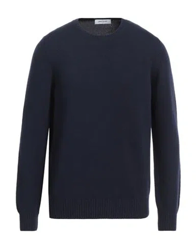 Gran Sasso Man Sweater Navy Blue Size 40 Virgin Wool In Black