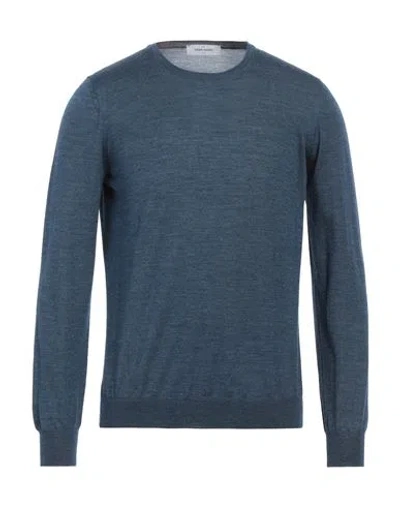 Gran Sasso Man Sweater Navy Blue Size 40 Wool, Silk