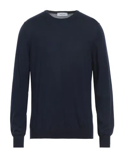 Gran Sasso Man Sweater Navy Blue Size 42 Virgin Wool In Navy Blue
