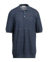 Gran Sasso Man Sweater Navy Blue Size 50 Linen