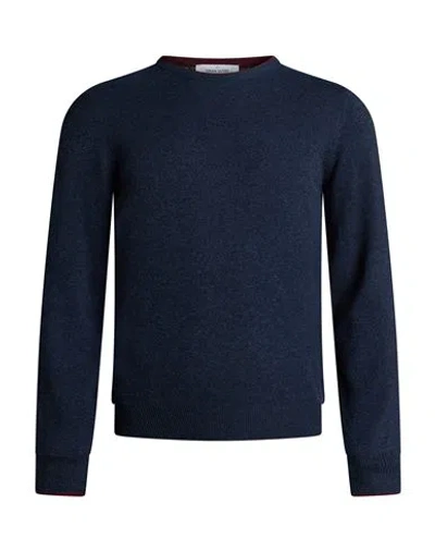 Gran Sasso Man Sweater Navy Size 36 Wool, Cashmere, Viscose In Blue