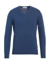 Gran Sasso Man Sweater Navy Size 38 Virgin Wool, Cashmere, Viscose In Navy