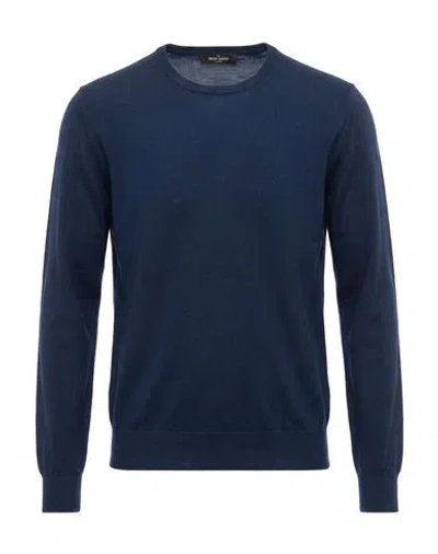 Gran Sasso Man Sweater Navy Size 42 Cashmere In Blue