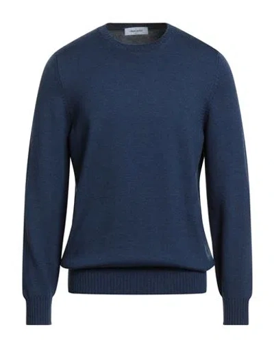 Gran Sasso Man Sweater Navy Size 44 Virgin Wool In Blue